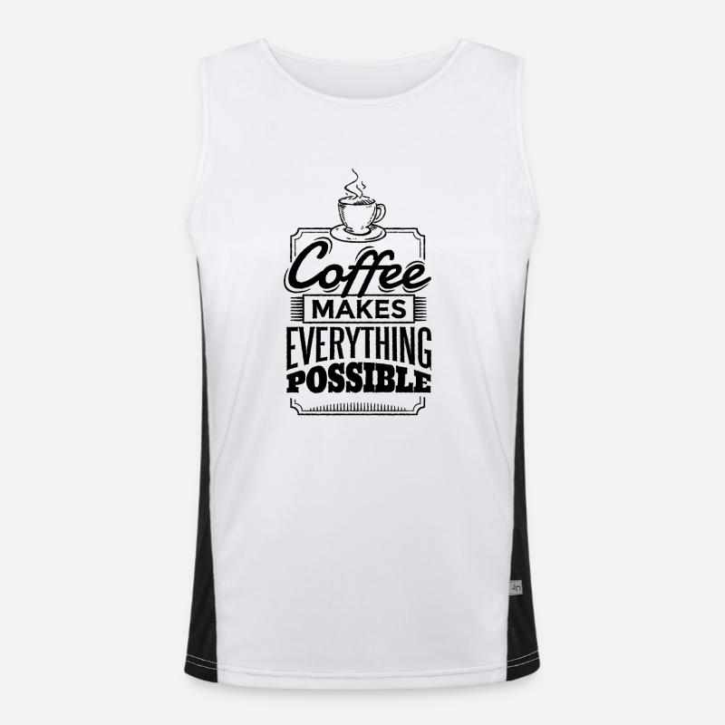 Coffee makes everything possible Men's Functional Contrast Tank Top 