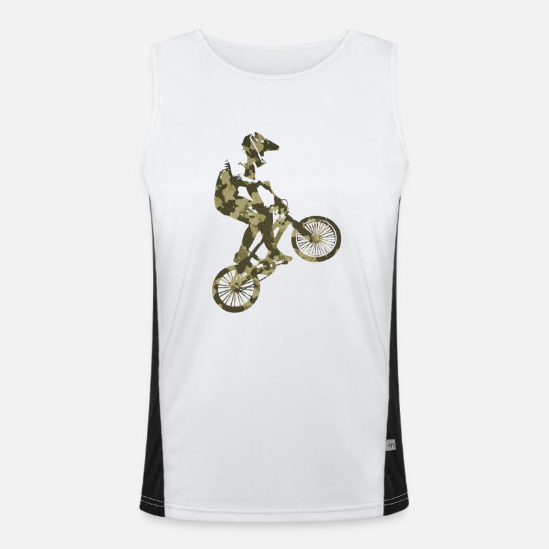 BMX camouflage vert Débardeur respirant contrasté Homme 