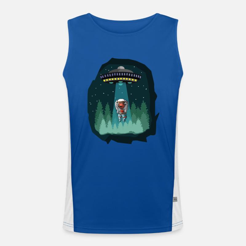 Space Astronaut Dinosaur Men's Functional Contrast Tank Top 