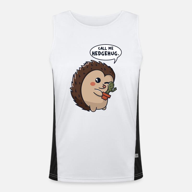 Igel knuddelt Kaktus Funktionelles Kontrast-Tank Top für Männer 