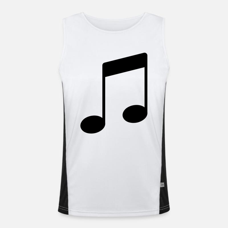 note_icon - Men's Functional Contrast Tank Top  - white/black
