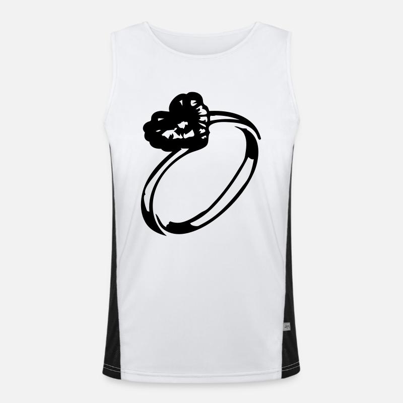 Heart diamond ring Men's Functional Contrast Tank Top 