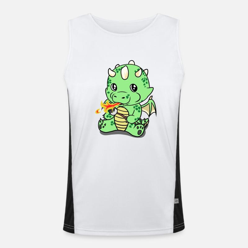 Marshmallow Drache Funktionelles Kontrast-Tank Top für Männer 