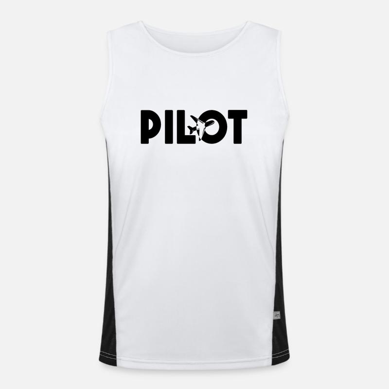 Pilot Flugzeug Fliegen Piloten Geschenk Funktionelles Kontrast-Tank Top für Männer 