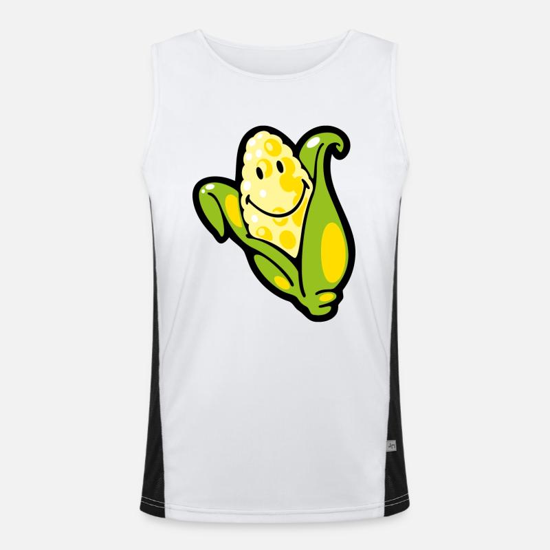 Smiley Corn Ear Men's Functional Contrast Tank Top 