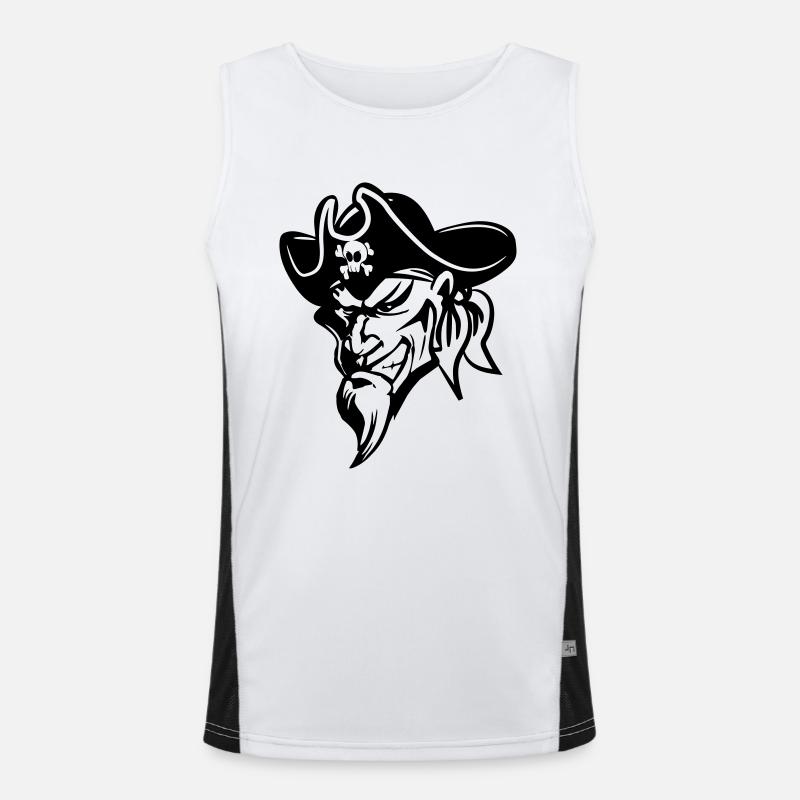 Pirate evil - Men's Functional Contrast Tank Top  - white/black