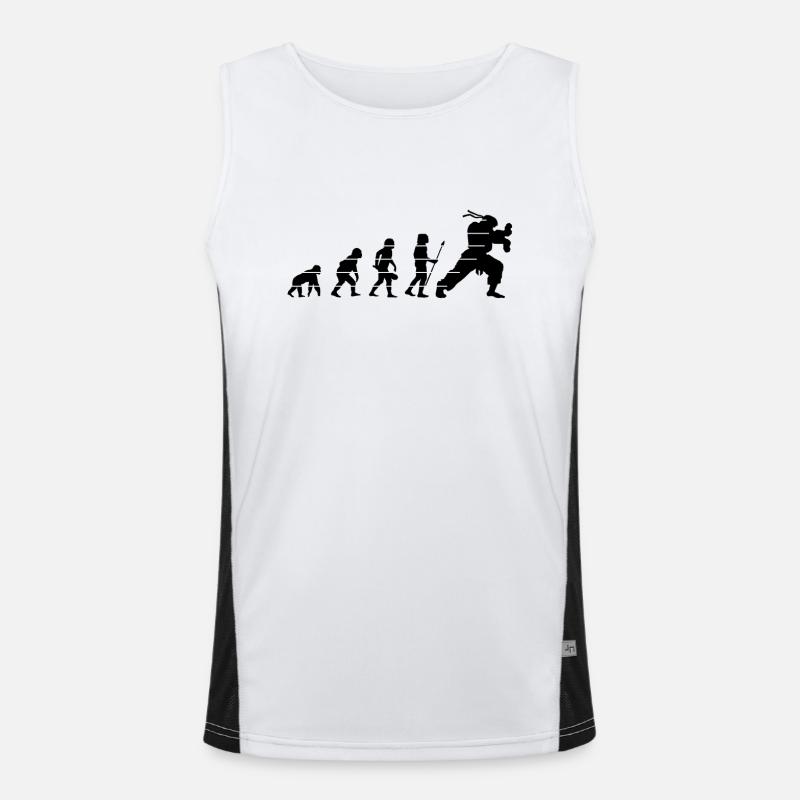 human evolution or hadouk - Men's Functional Contrast Tank Top  - white/black