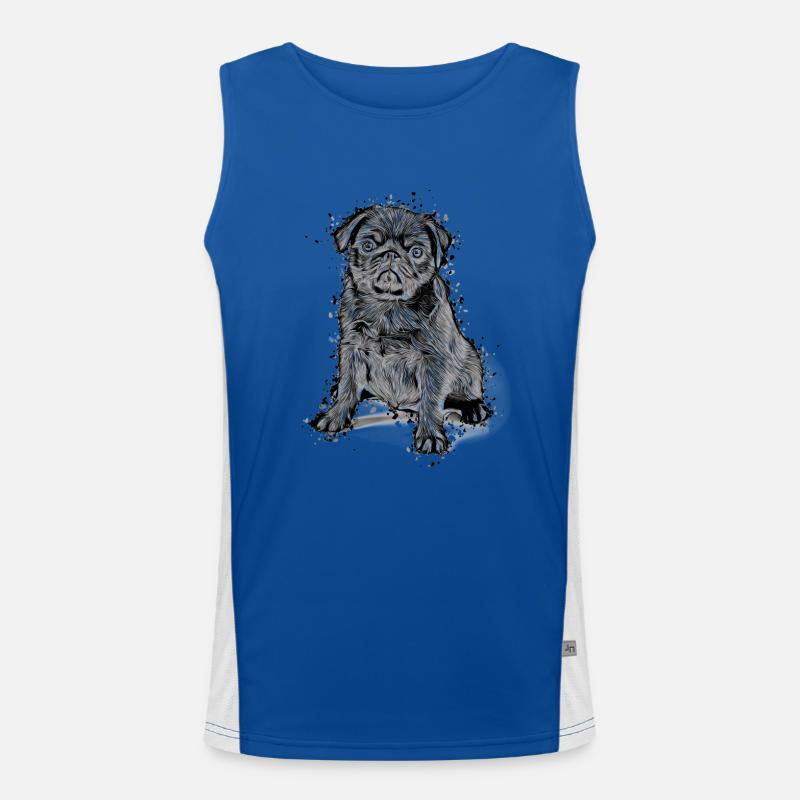süßes Mops Welpe Geschenkidee Möpse Pug Shirt Funktionelles Kontrast-Tank Top für Männer 
