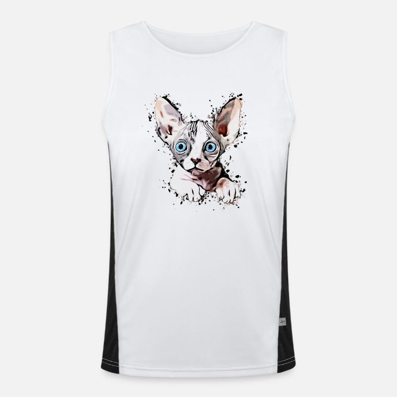 mignon Sphynx Sphinx chaton TShirt cadeau chat Débardeur respirant contrasté Homme 