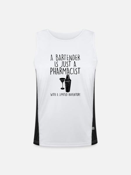 Bartender - Men's Functional Contrast Tank Top  - white/black