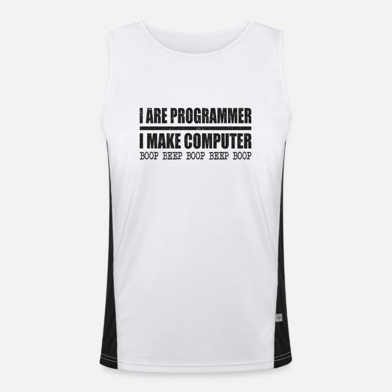 Je suis programmeur je fais bip boop ordinateur Débardeur respirant contrasté Homme 
