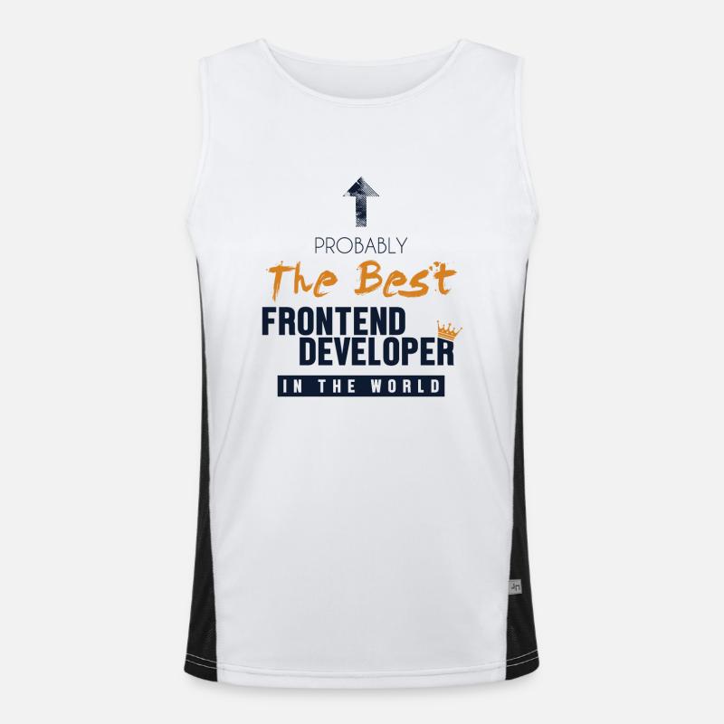 Best Frontend Developer World Developer Coder Funktionelles Kontrast-Tank Top für Männer 