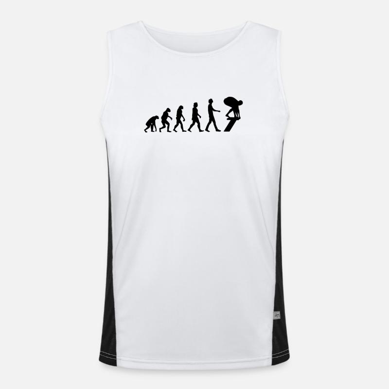 Schwimmer Evolution Schwimmen Geschenk Funktionelles Kontrast-Tank Top für Männer 
