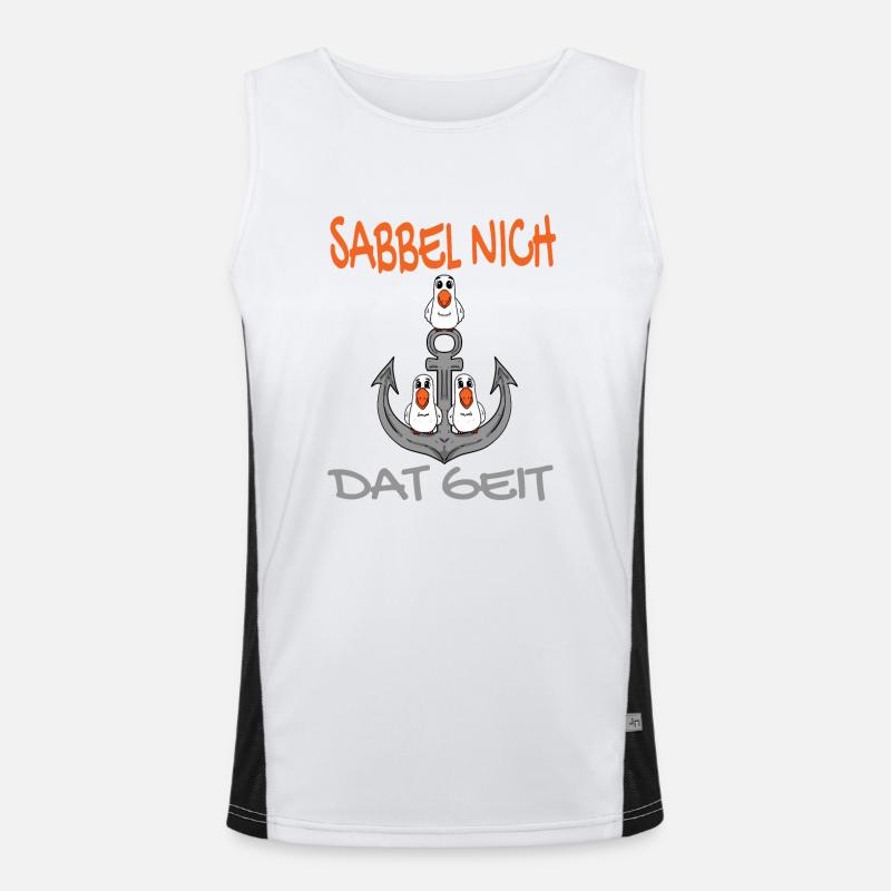 Anker mit Möwen Sabbel Nich Dat Geit Funktionelles Kontrast-Tank Top für Männer 