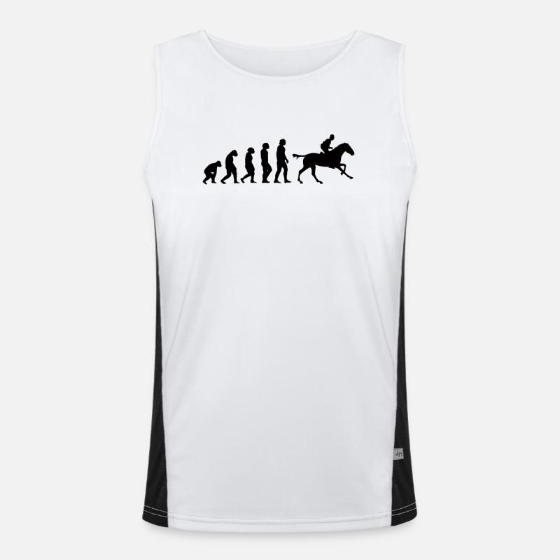 Pferde Reiten Evolution Funktionelles Kontrast-Tank Top für Männer 