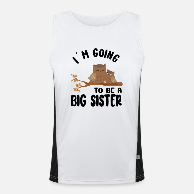 Ich werde große Schwester Geschwister Geschenkidee Funktionelles Kontrast-Tank Top für Männer 