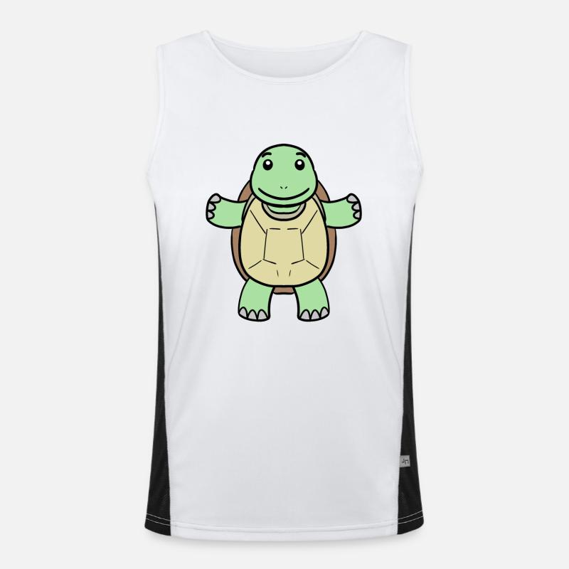 Turtle - Men's Functional Contrast Tank Top  - white/black