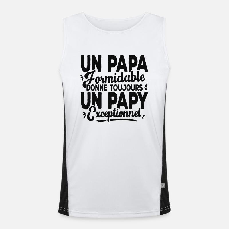 Un Papa Formidable Donne Un Papy Exceptionnel Débardeur respirant contrasté Homme 