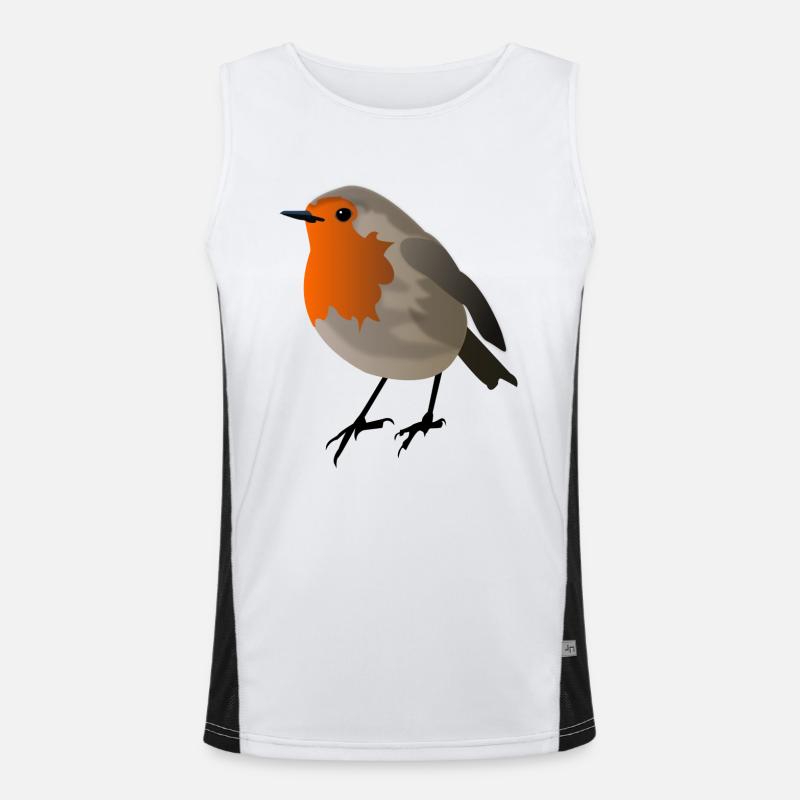 Rotkehlchen Funktionelles Kontrast-Tank Top für Männer 