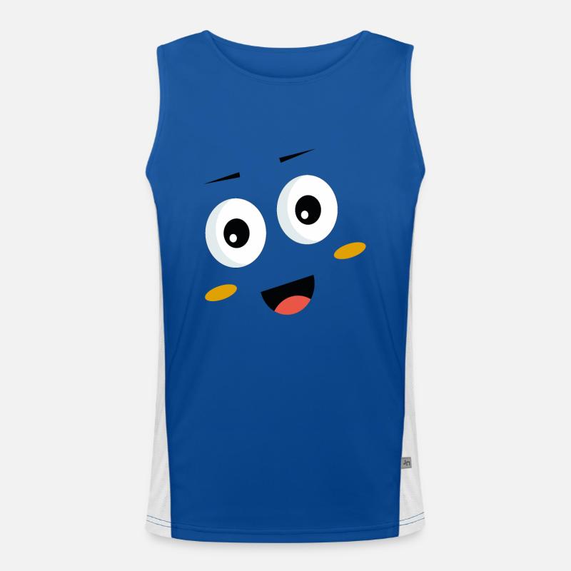 Funny Smiling Men's Functional Contrast Tank Top 
