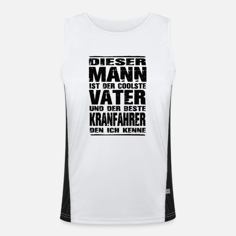 Vater und Kranfahrer Funktionelles Kontrast-Tank Top für Männer 