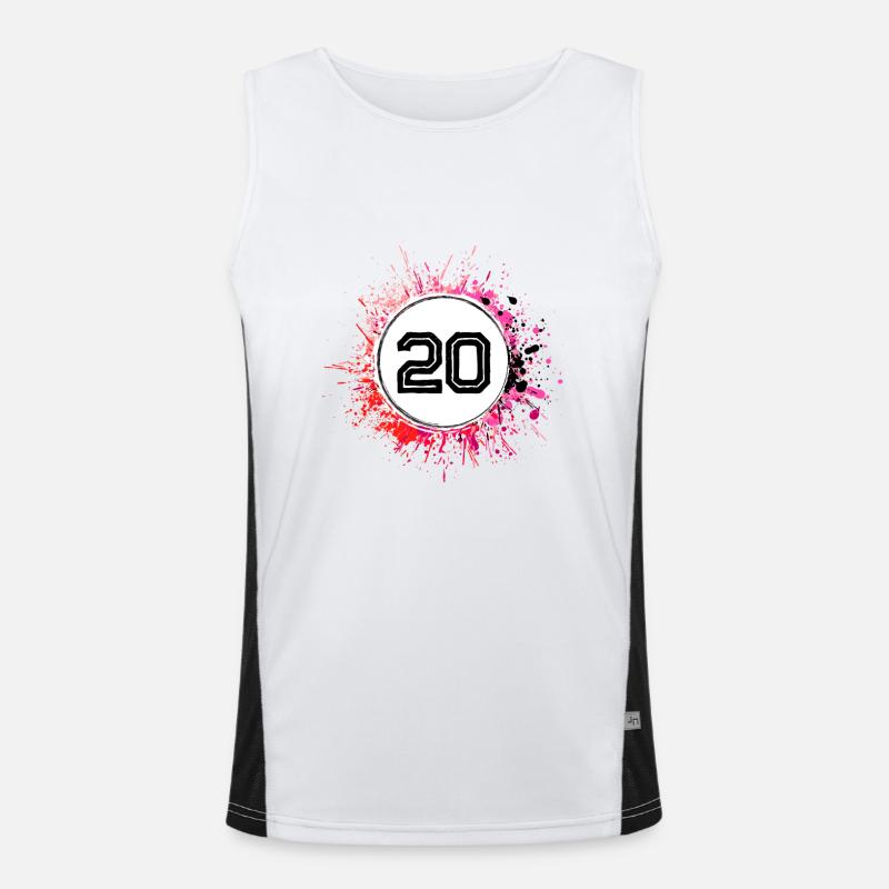 20 Number of blobs Men's Functional Contrast Tank Top 