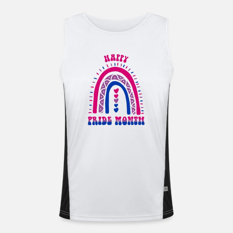 Happy Pride Month Bisexual Boho Rainbow Men's Functional Contrast Tank Top 