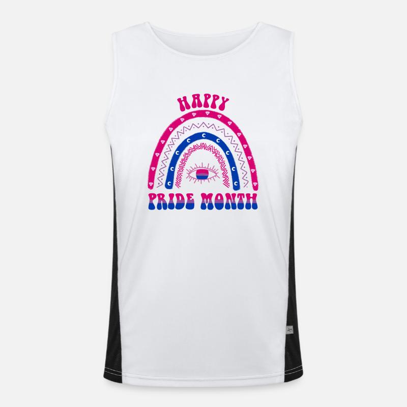 Boho Rainbow Happy Pride Month Bisexual Men's Functional Contrast Tank Top 