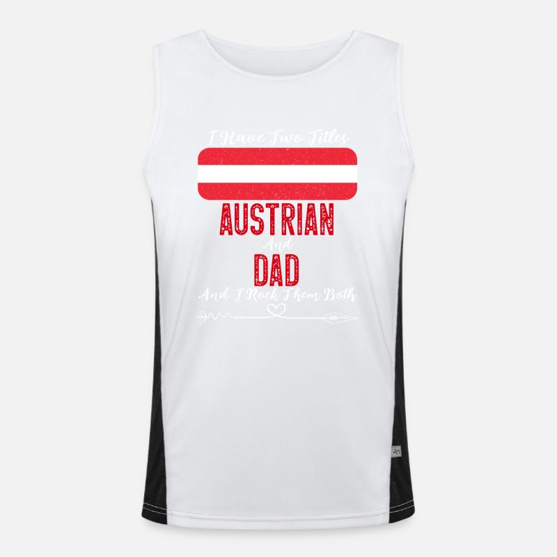 I Have Two Titles Austrian and Dad Austria Funktionelles Kontrast-Tank Top für Männer 