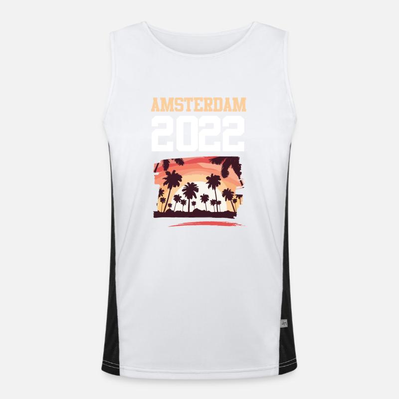 Amsterdam 2022 - Men's Functional Contrast Tank Top  - white/black