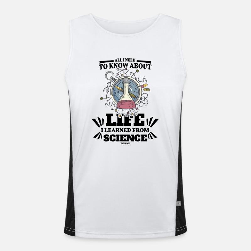 All I Need To Know About Life I Learned From Scien Funktionelles Kontrast-Tank Top für Männer 