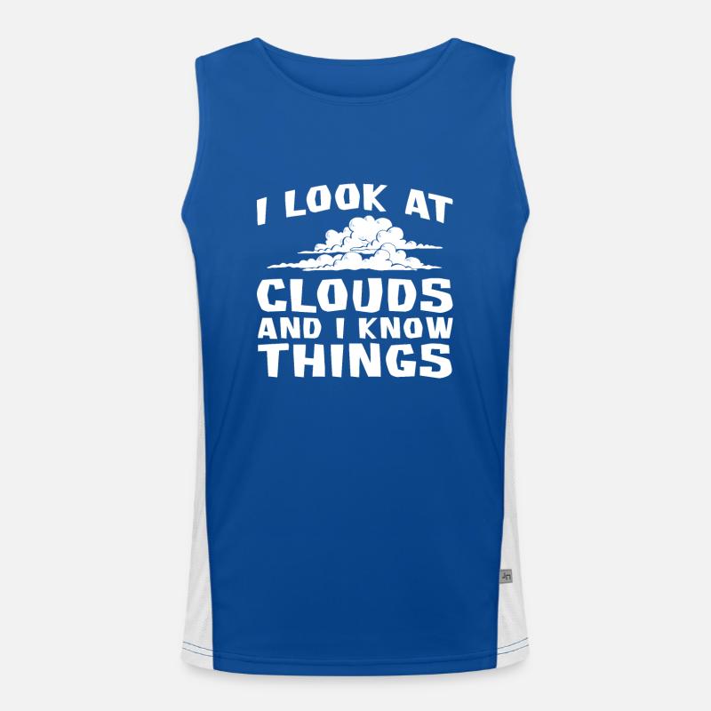I see clouds and I know things for everyone Men's Functional Contrast Tank Top 