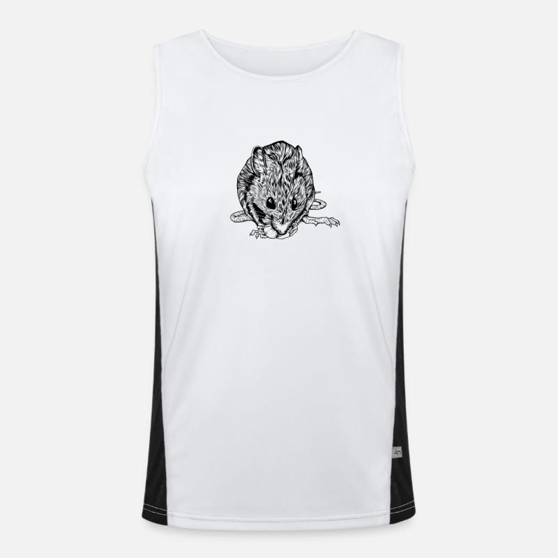 Drawing of a rat Men's Functional Contrast Tank Top 