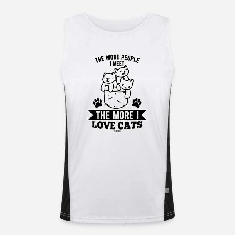 lustiger Katzenspruch Funktionelles Kontrast-Tank Top für Männer 