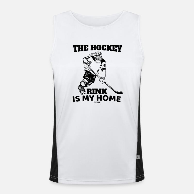 Eishockey Spruch Eisbahn Eissport Funktionelles Kontrast-Tank Top für Männer 