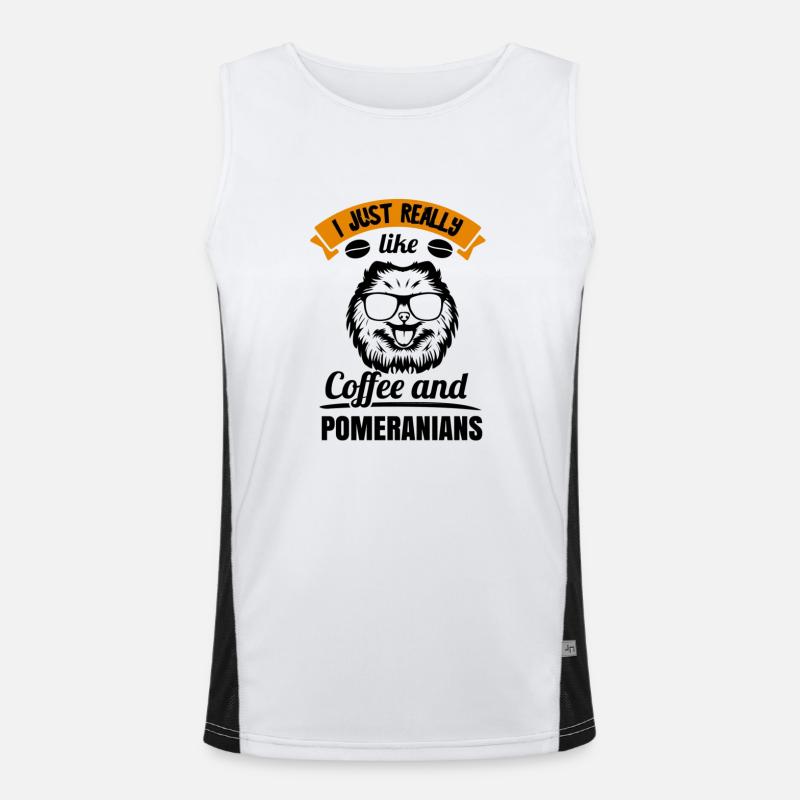 Spitz Pomeranian Zwergspitz Hund Funktionelles Kontrast-Tank Top für Männer 