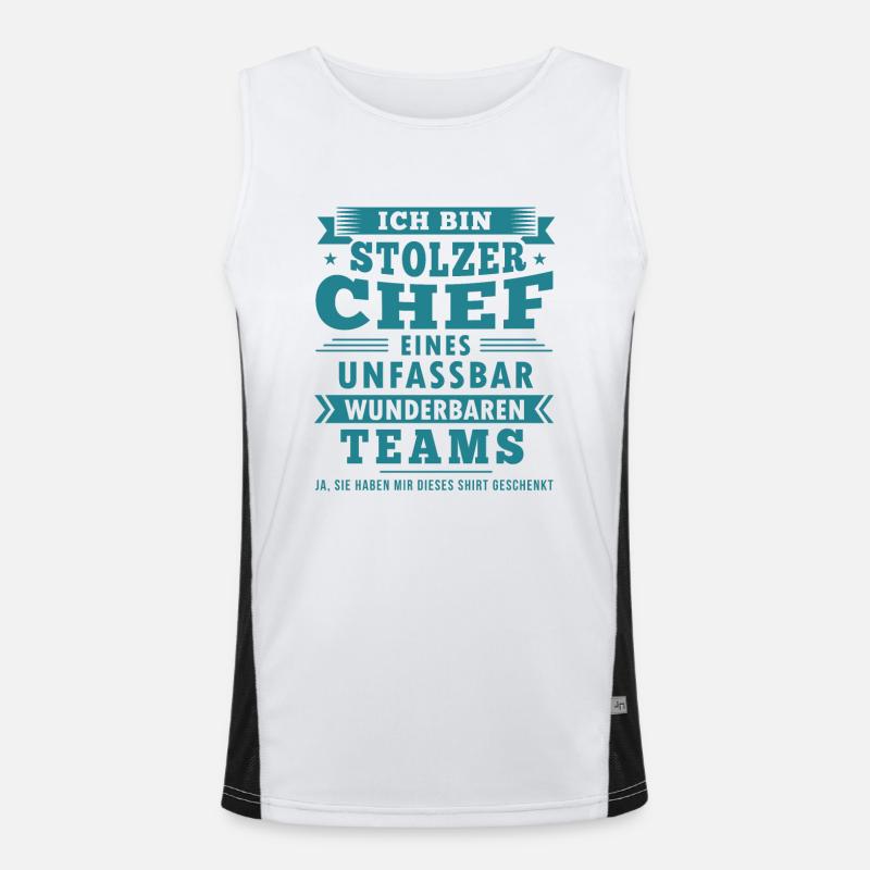 Chef Geschenk Beruf Arbeit lustiger Spruch Funktionelles Kontrast-Tank Top für Männer 
