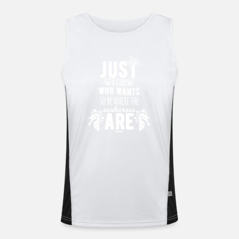 Seepferd Funktionelles Kontrast-Tank Top für Männer 