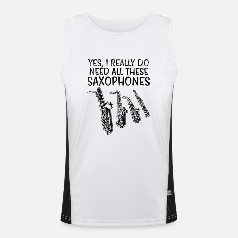 Saxophone Types Men's Functional Contrast Tank Top 