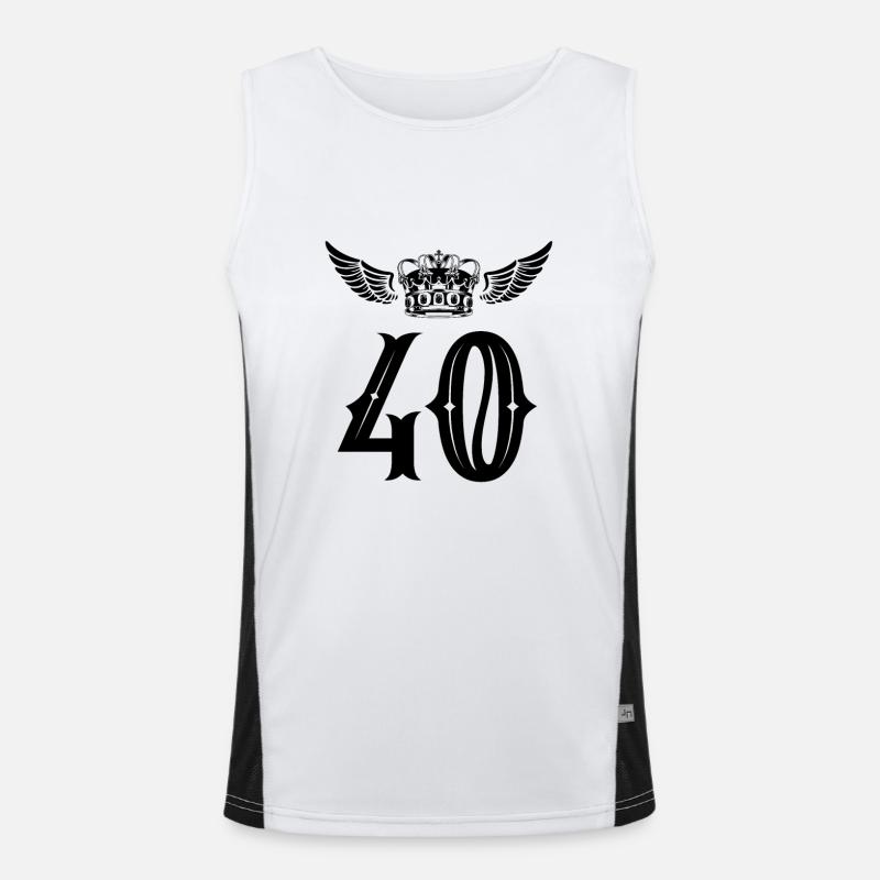 40 Zahl Krone Funktionelles Kontrast-Tank Top für Männer 