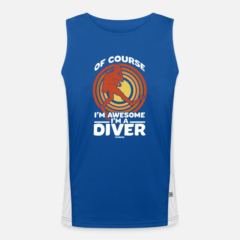 Of Course I'm Awesome I'm A Diver Funktionelles Kontrast-Tank Top für Männer 