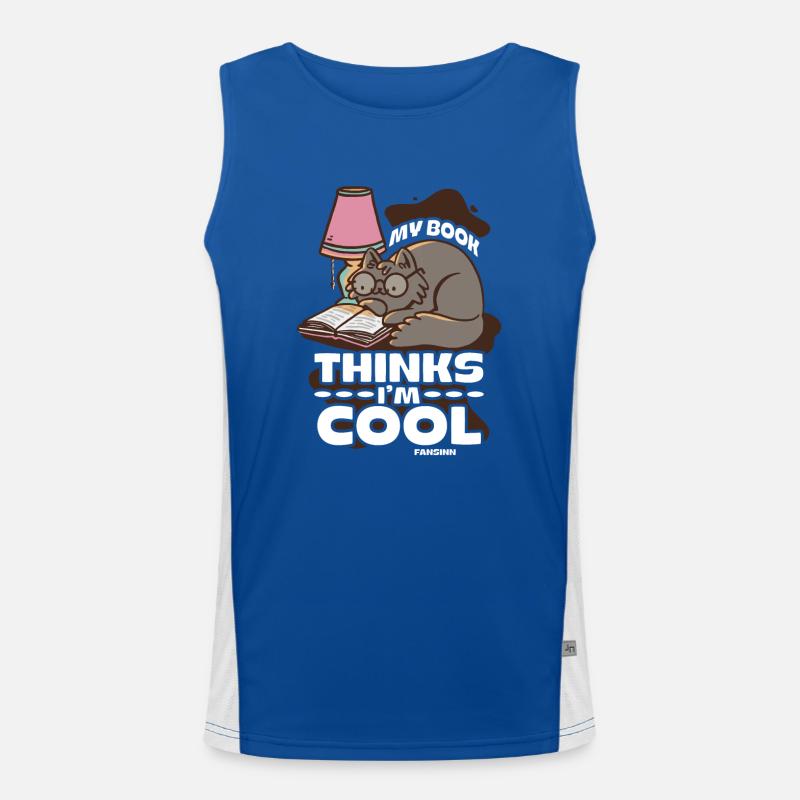 My Book Thinks I'm Cool Funktionelles Kontrast-Tank Top für Männer 