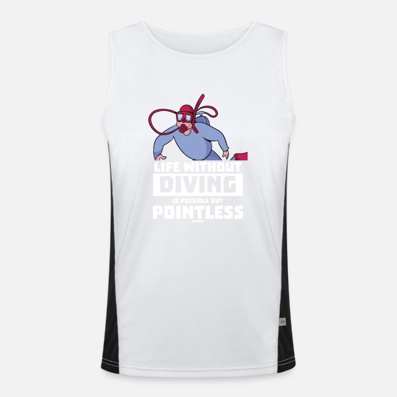 Life Without Diving Is Possible But Pointless Men's Functional Contrast Tank Top 