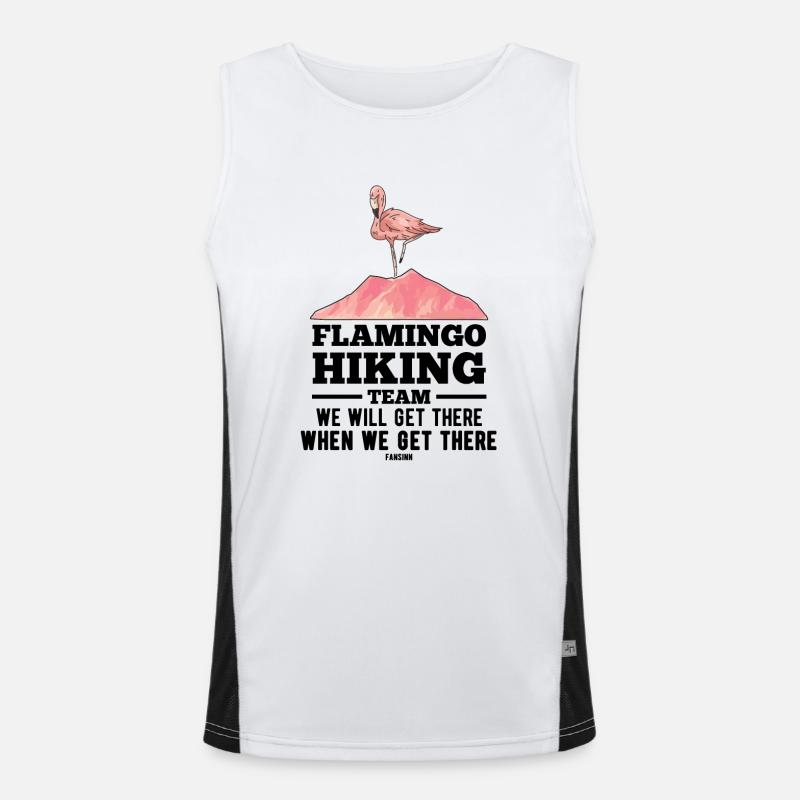 Flamingo Hiking Team We Will Get There Funktionelles Kontrast-Tank Top für Männer 