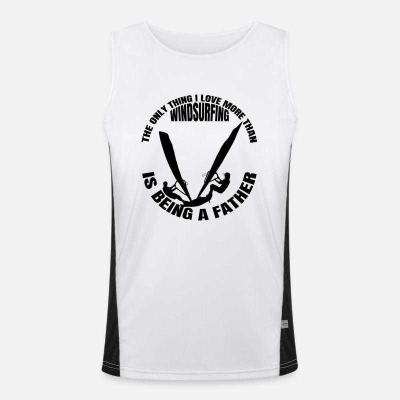 Windsurfer Father Windsurfing Kitesurfer Dad Surfing Men's Functional Contrast Tank Top 