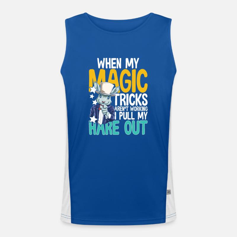 When My Magic Tricks Aren't Working I Pull My Hare Funktionelles Kontrast-Tank Top für Männer 