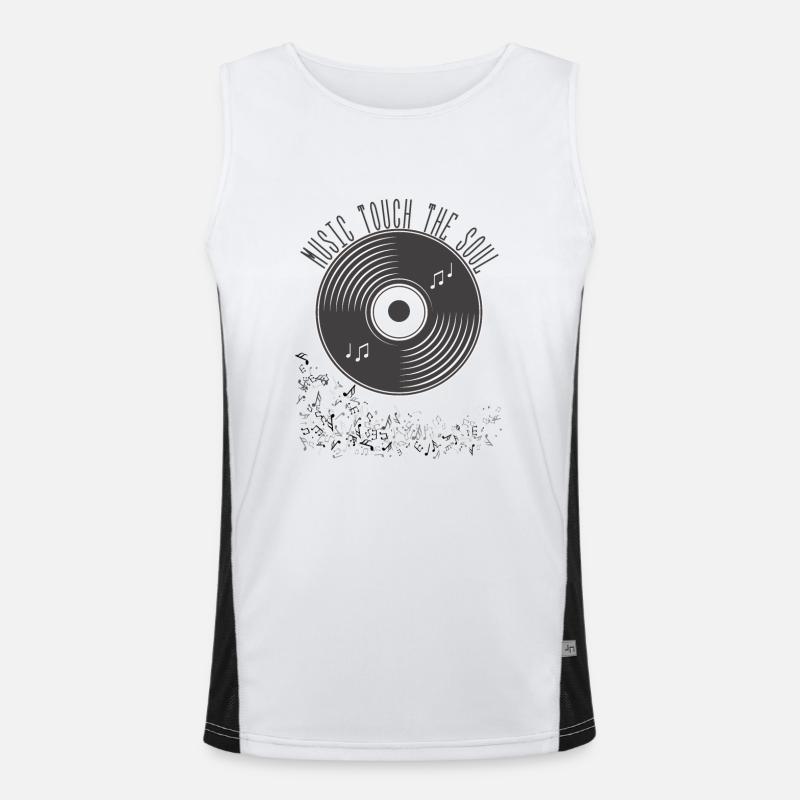 Musikschallplatte als Geschenkidee Funktionelles Kontrast-Tank Top für Männer 