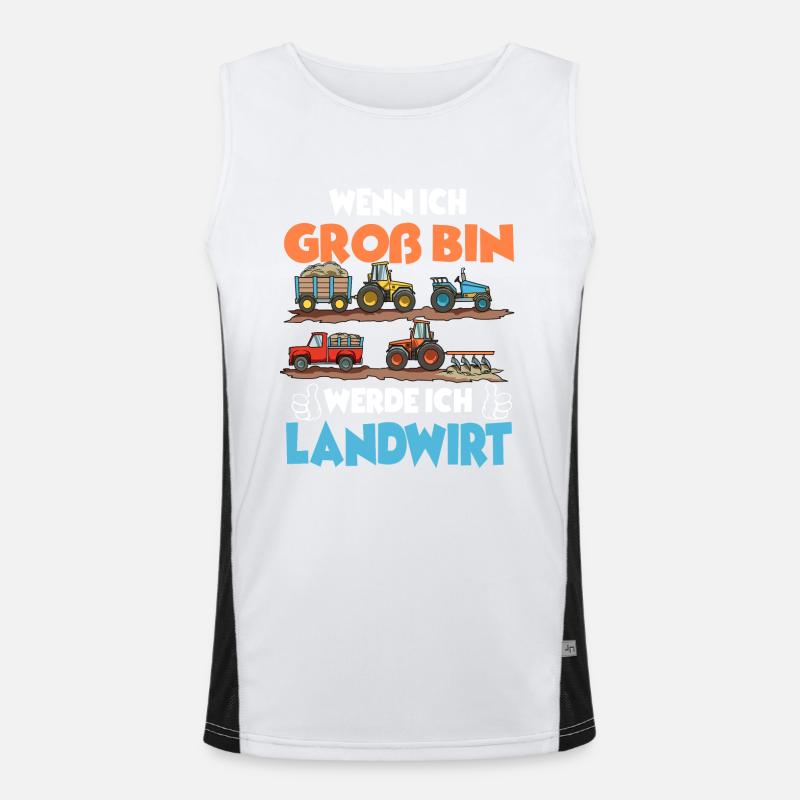 WENN ICH GROß BIN WERDE ICH LANDWIRT Funktionelles Kontrast-Tank Top für Männer 