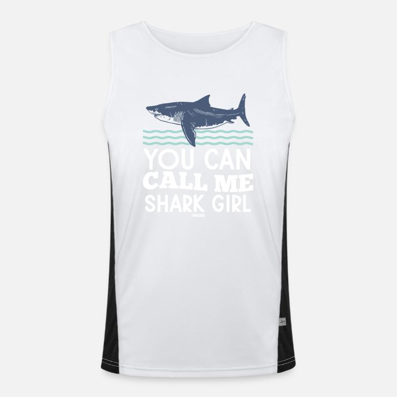 Mrs. Shark Sea Monster Underwater Men's Functional Contrast Tank Top 