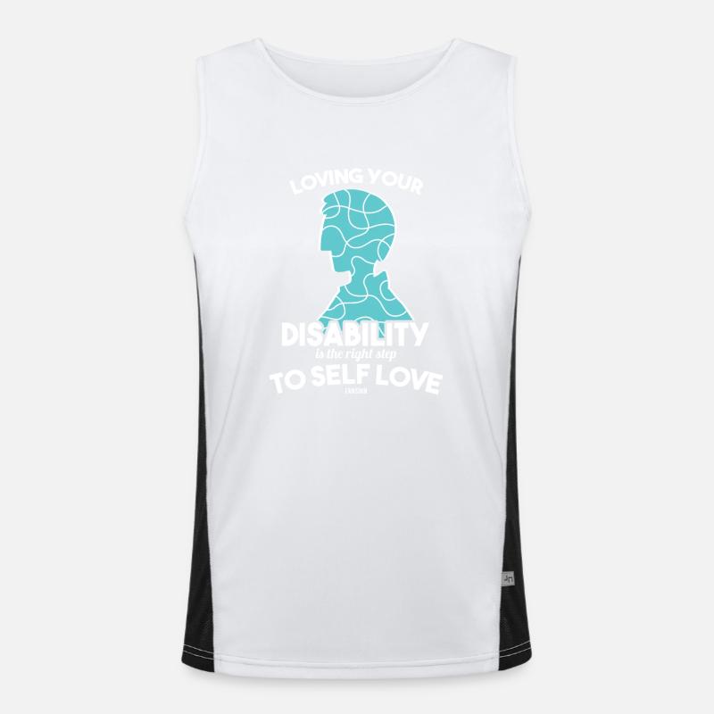 Autsimus Disability Asper Autistic - Men's Functional Contrast Tank Top  - white/black